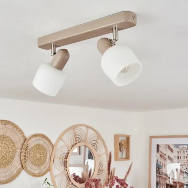 hofstein Plafonnier Sivol Nickel mat, Sable, 2 lumières* Lampes Modernes