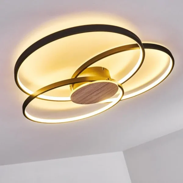 hofstein Plafonnier Skanes LED Noir, 1 lumière* Lampes Modernes