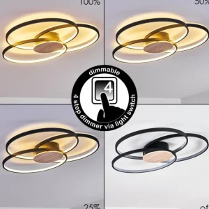 hofstein Plafonnier Skanes LED Noir, 1 lumière* Lampes Modernes