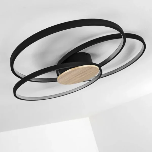 hofstein Plafonnier Skanes LED Noir, 1 lumière* Lampes Modernes