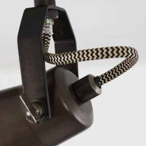 hofstein Plafonnier Skodsbol Gris, Brun clair, Acier brossé, 4 lumières* Lampes Modernes
