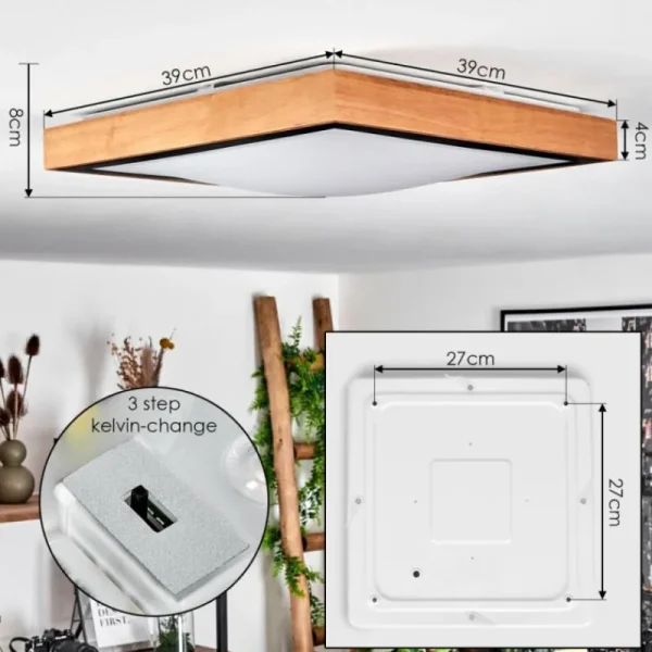 hofstein Plafonnier Sobredo LED Écru, Noir, 1 lumière* Lampes Modernes