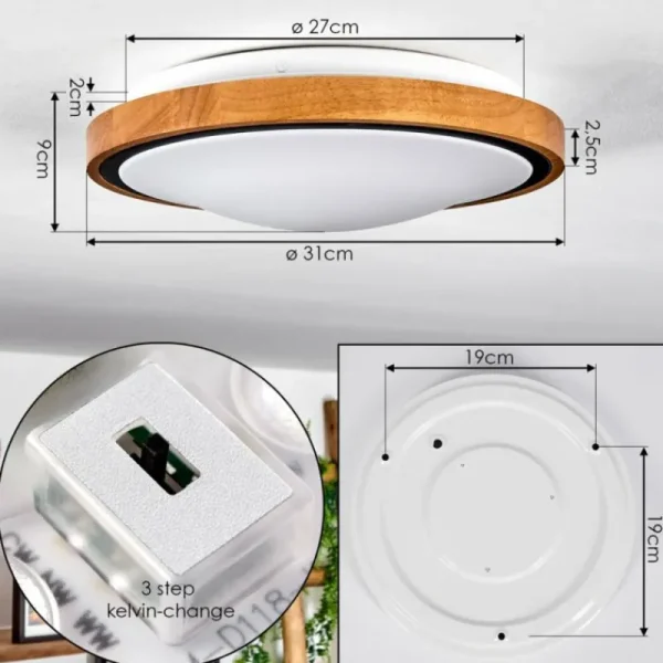 hofstein Plafonnier Sobredo LED Écru, Noir, Blanc, 1 lumière* Lampes Modernes