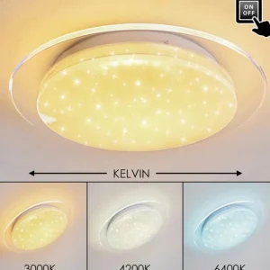 hofstein Plafonnier Soleil LED Blanc, 1 lumière* Lampes Modernes
