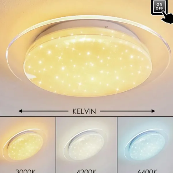 hofstein Plafonnier Soleil LED Blanc, 1 lumière* Lampes Modernes
