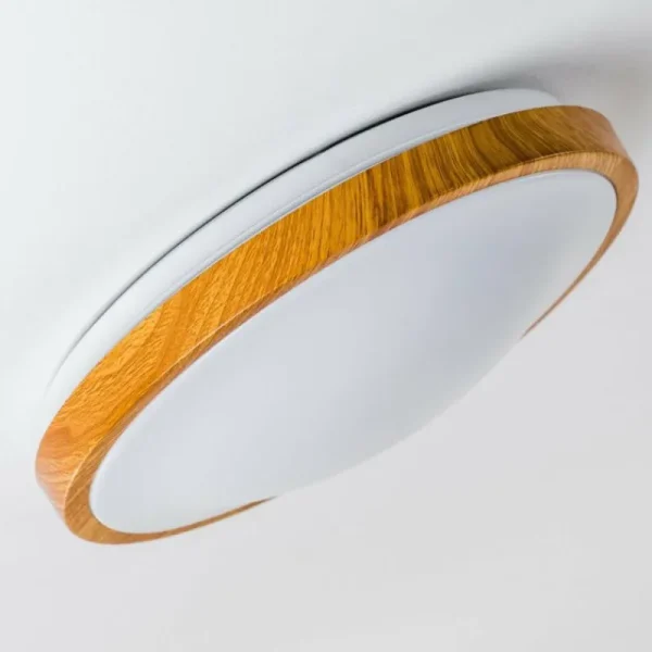 hofstein Plafonnier Sora Wood LED Bois clair, Blanc, 1 lumière* Lampes Modernes
