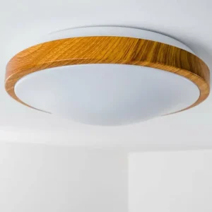 hofstein Plafonnier Sora Wood LED Bois clair, Blanc, 1 lumière* Lampes Modernes