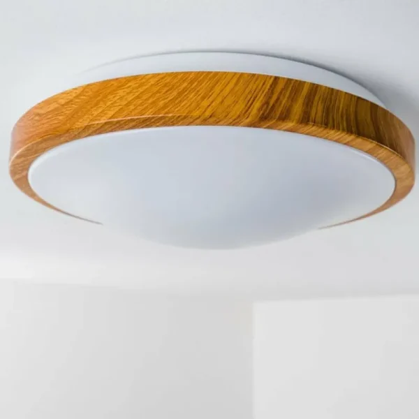 hofstein Plafonnier Sora Wood LED Bois clair, Blanc, 1 lumière* Lampes Modernes