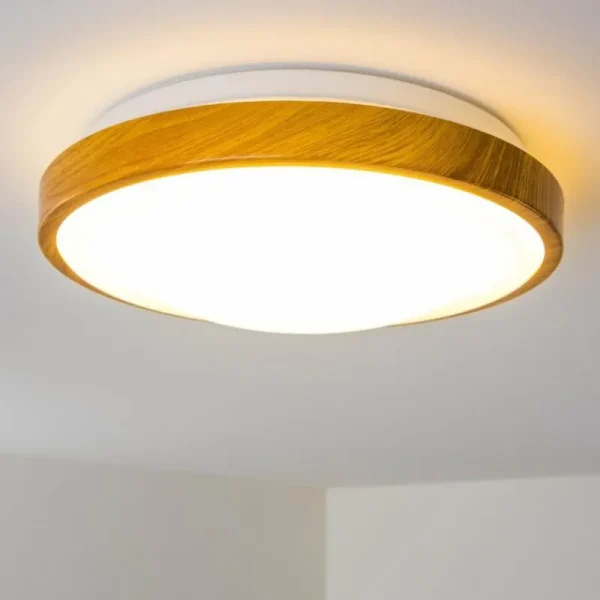 hofstein Plafonnier Sora Wood LED Bois clair, Blanc, 1 lumière* Lampes Modernes