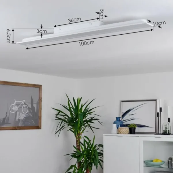 hofstein Plafonnier Sordos LED Blanc, 1 lumière, Détecteur de mouvement* Lampes Modernes