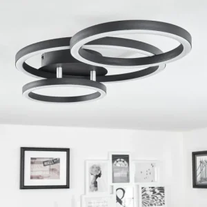 hofstein Plafonnier Sorte LED Chrome, Noir, 1 lumière* Lampes Modernes