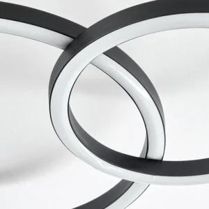 hofstein Plafonnier Sorte LED Chrome, Noir, 1 lumière* Lampes Modernes