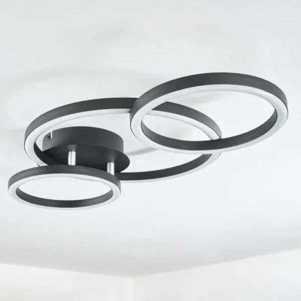 hofstein Plafonnier Sorte LED Chrome, Noir, 1 lumière* Lampes Modernes