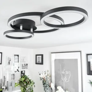hofstein Plafonnier Sorte LED Chrome, Noir, 1 lumière* Lampes Modernes