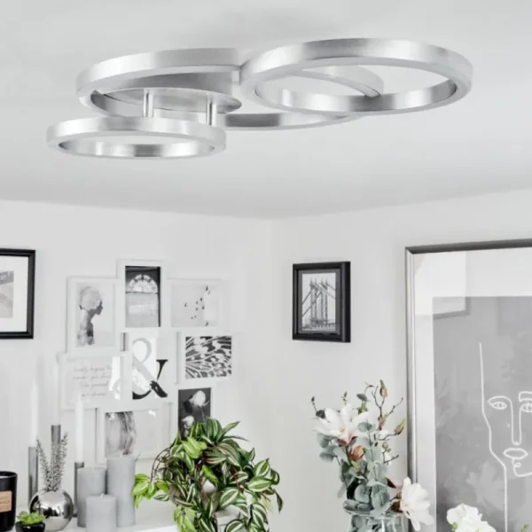 hofstein Plafonnier Sorte LED Nickel mat, 1 lumière* Lampes Modernes