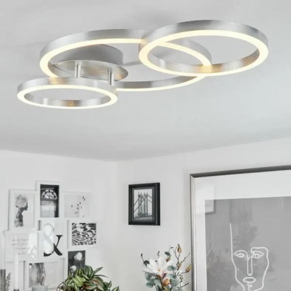 hofstein Plafonnier Sorte LED Nickel mat, 1 lumière* Lampes Modernes