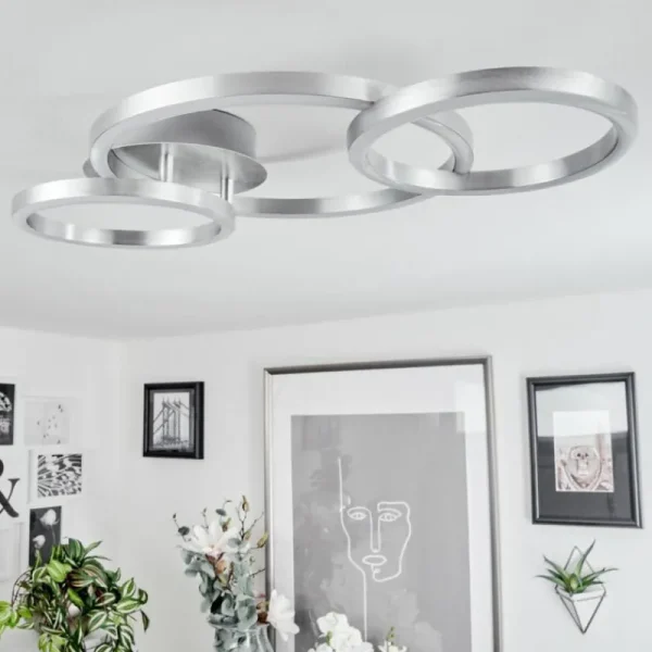 hofstein Plafonnier Sorte LED Nickel mat, 1 lumière* Lampes Modernes