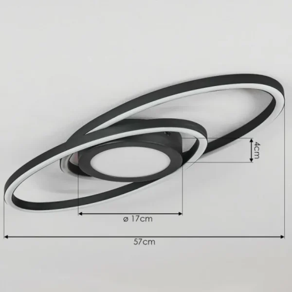 hofstein Plafonnier Sorte LED Noir, Blanc, 1 lumière* Lampes Modernes