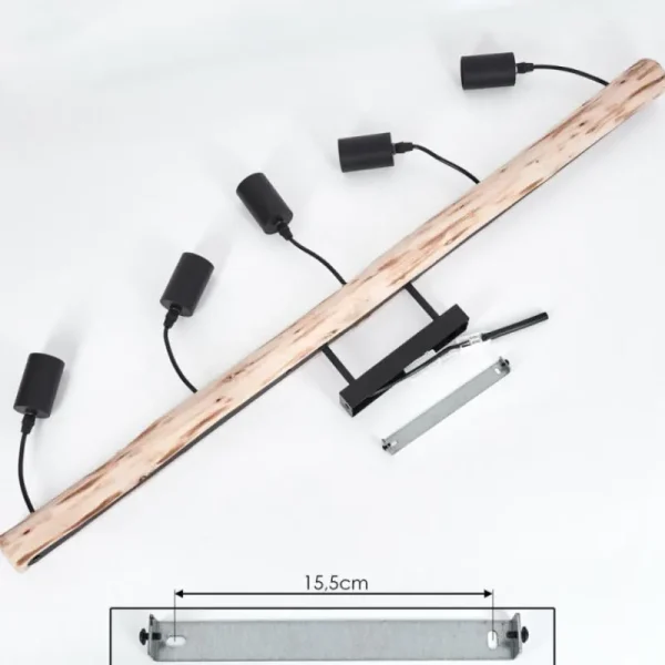 hofstein Plafonnier Soungou Écru, Noir, 5 lumières* Lampes Modernes