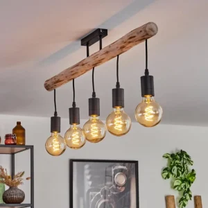 hofstein Plafonnier Soungou Écru, Noir, 5 lumières* Lampes Modernes
