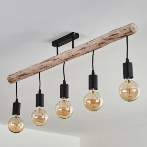 hofstein Plafonnier Soungou Écru, Noir, 5 lumières* Lampes Modernes