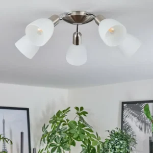 hofstein Plafonnier Starkeryd Nickel mat, 5 lumières* Lampes En Verre