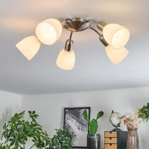 hofstein Plafonnier Starkeryd Nickel mat, 5 lumières* Lampes En Verre
