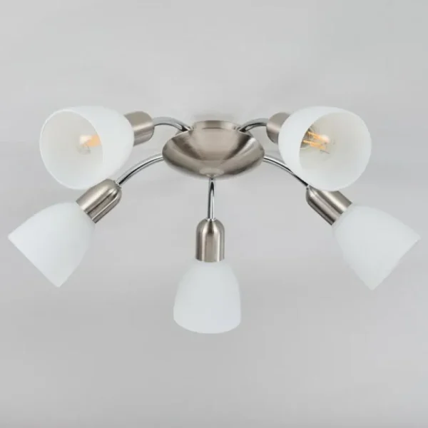 hofstein Plafonnier Starkeryd Nickel mat, 5 lumières* Lampes En Verre