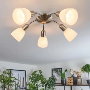 hofstein Plafonnier Starkeryd Nickel mat, 5 lumières* Lampes En Verre