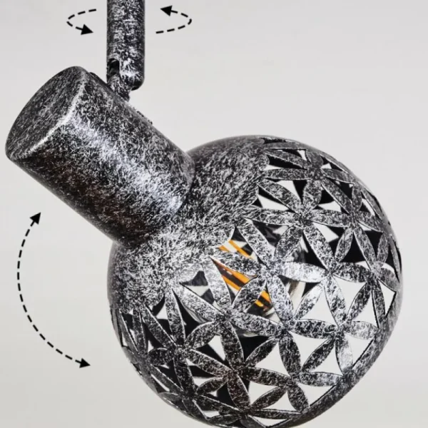 hofstein Plafonnier Stavik Noir, Argenté, 2 lumières* Lampes Modernes