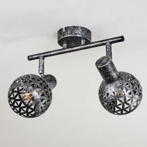 hofstein Plafonnier Stavik Noir, Argenté, 2 lumières* Lampes Modernes