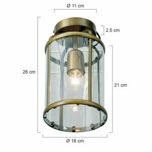 Luminaires Steinhauer Plafonnier Steinhauer Pimpernel Bronze, 1 lumière* Lampes En Verre