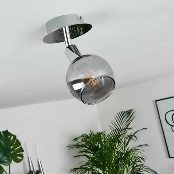 hofstein Plafonnier Stranderod Chrome, 1 lumière* Lampes Modernes