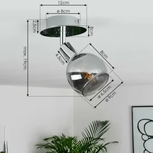 hofstein Plafonnier Stranderod Chrome, 1 lumière* Lampes Modernes