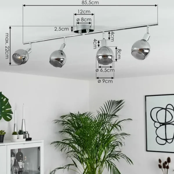 hofstein Plafonnier Stranderod Chrome, 4 lumières* Lampes Modernes