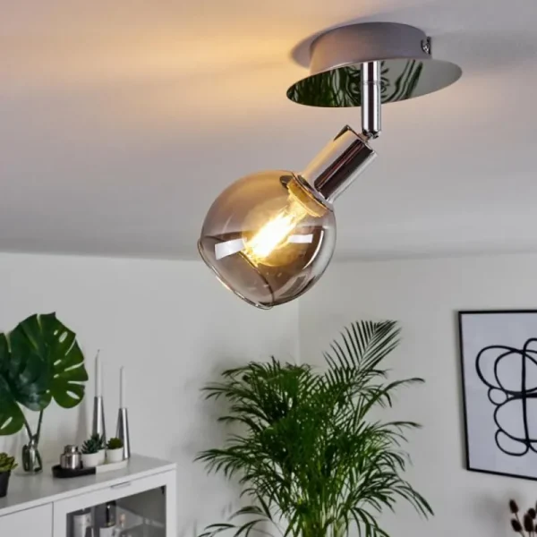 hofstein Plafonnier Stranderod Chrome, 1 lumière* Lampes Modernes