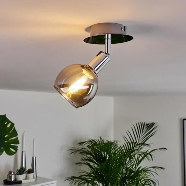 hofstein Plafonnier Stranderod Chrome, 1 lumière* Lampes Modernes