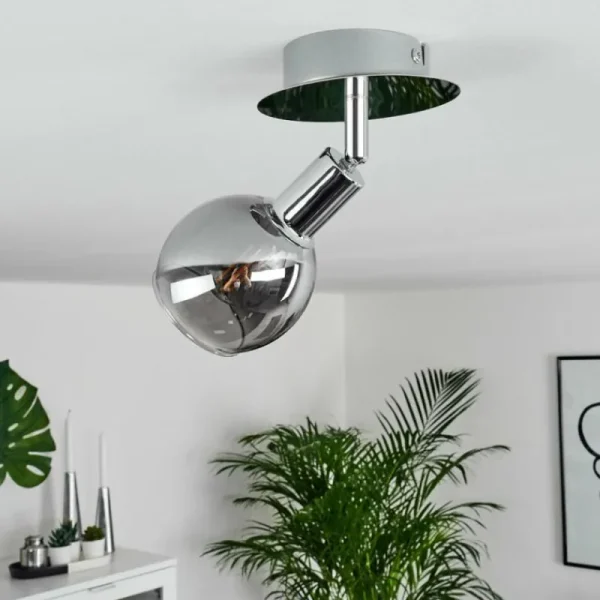 hofstein Plafonnier Stranderod Chrome, 1 lumière* Lampes Modernes