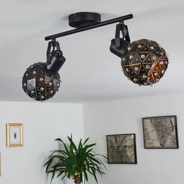 hofstein Plafonnier Sunasau Noir, 2 lumières* Lampes Modernes