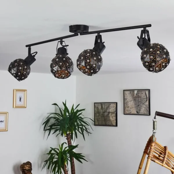 hofstein Plafonnier Sunasau Noir, 4 lumières* Lampes Modernes
