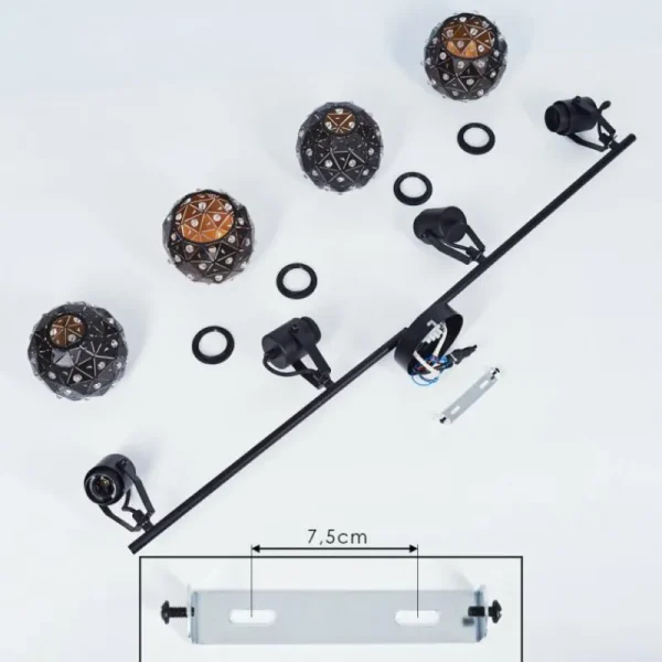 hofstein Plafonnier Sunasau Noir, 4 lumières* Lampes Modernes