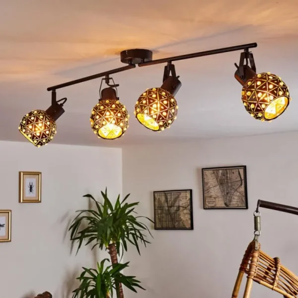 hofstein Plafonnier Sunasau Noir, 4 lumières* Lampes Modernes