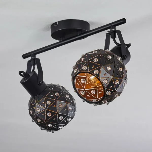 hofstein Plafonnier Sunasau Noir, 2 lumières* Lampes Modernes