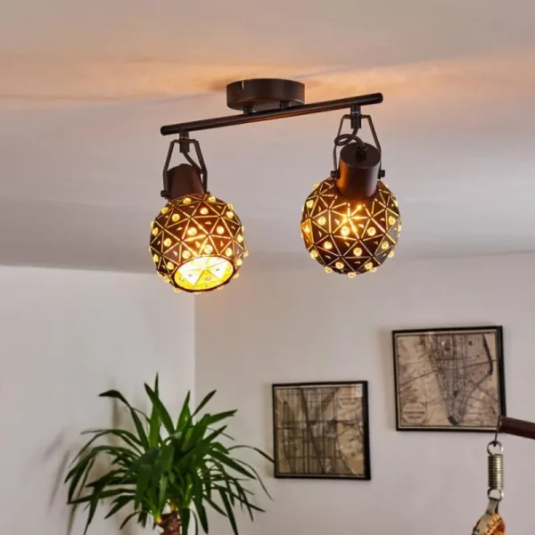 hofstein Plafonnier Sunasau Noir, 2 lumières* Lampes Modernes