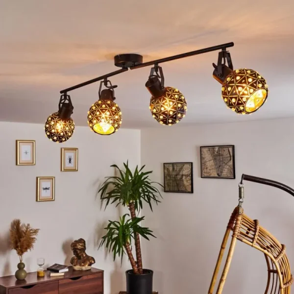 hofstein Plafonnier Sunasau Noir, 4 lumières* Lampes Modernes