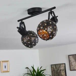 hofstein Plafonnier Sunasau Noir, 2 lumières* Lampes Modernes