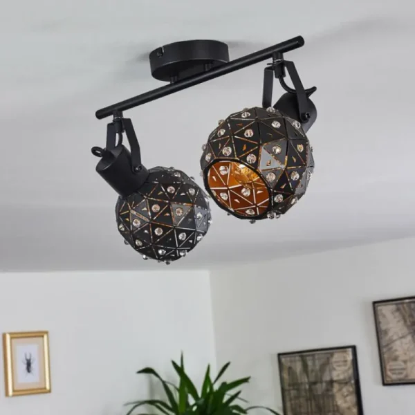 hofstein Plafonnier Sunasau Noir, 2 lumières* Lampes Modernes