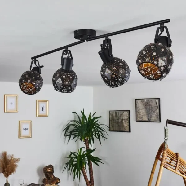 hofstein Plafonnier Sunasau Noir, 4 lumières* Lampes Modernes
