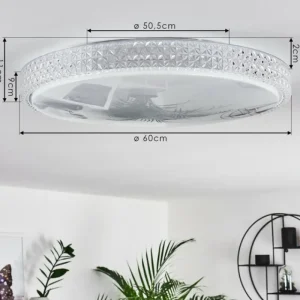 hofstein Plafonnier Suno LED Transparent, Blanc, 1 lumière, Télécommandes* Lampes Modernes