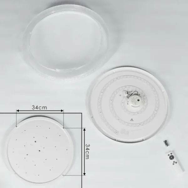 hofstein Plafonnier Suno LED Transparent, Blanc, 1 lumière, Télécommandes* Lampes Modernes